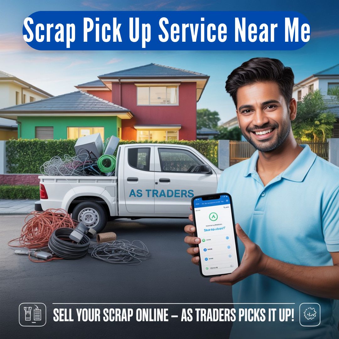 Customer booking scrap pickup service in Hyderabad using mobile app