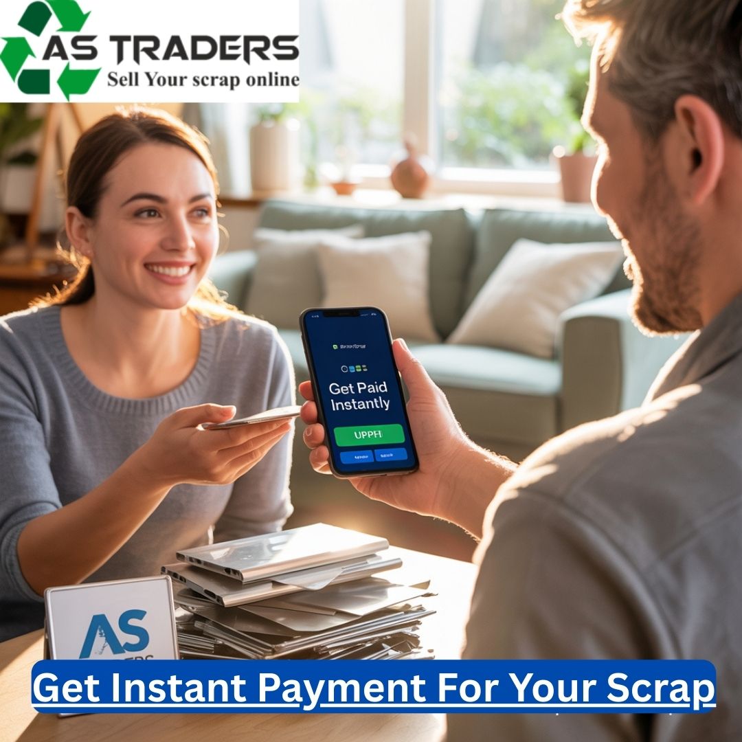 Customer receiving instant payment for scrap pickup in Hyderabad