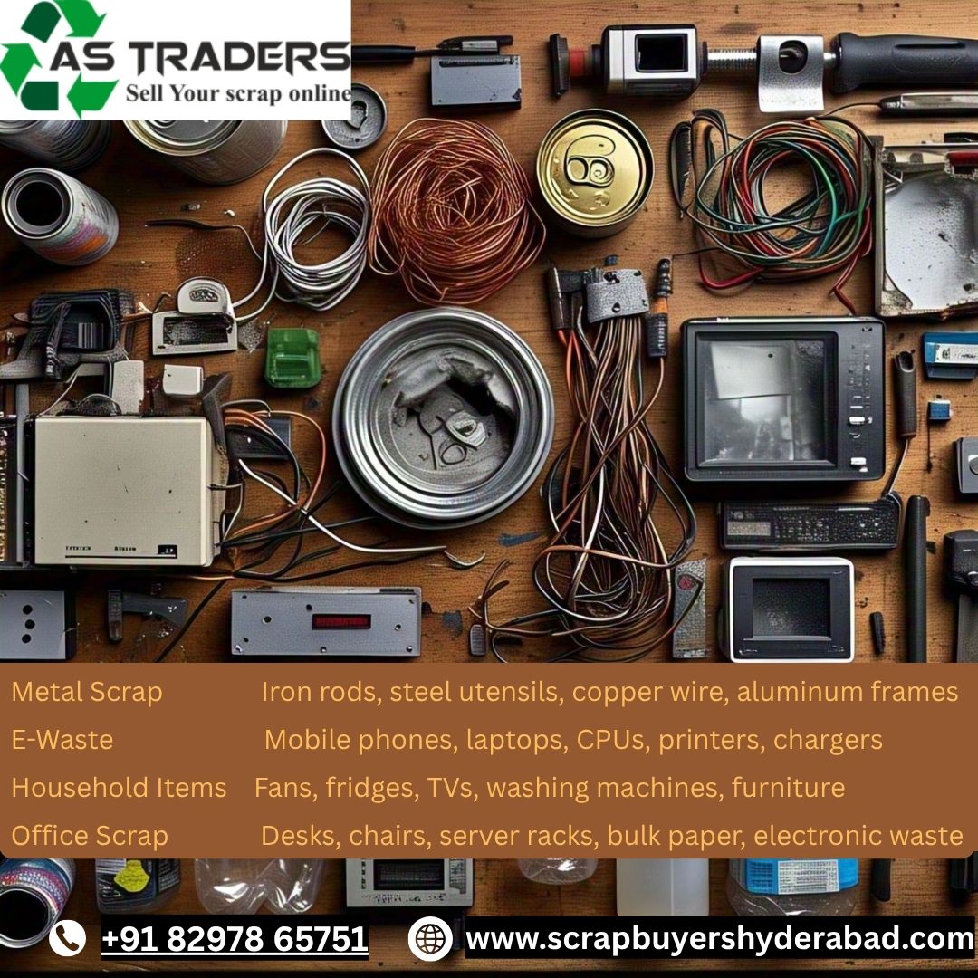 E-Waste and metal scrap collection by Scrap Merchants Near Me - Mobile, laptop, iron, copper, aluminum recycling services in Hyderabad