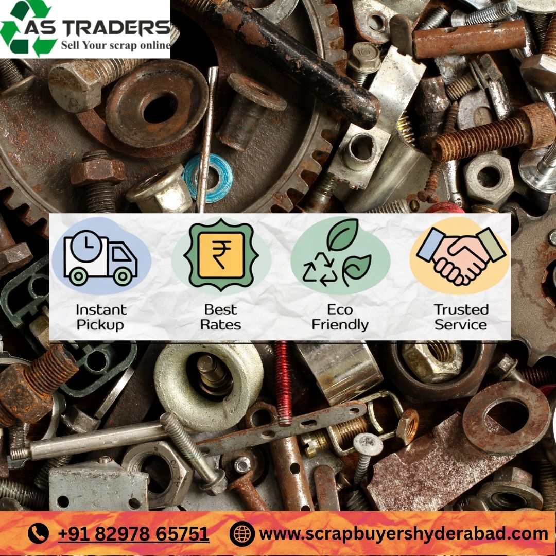Scrap Merchants Near Me offering instant pickup, best scrap rates, eco-friendly recycling, and trusted service - AS Traders Hyderabad