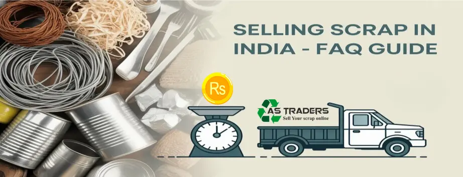 Infographic showing scrap types and icons for Scrap Selling in India FAQ