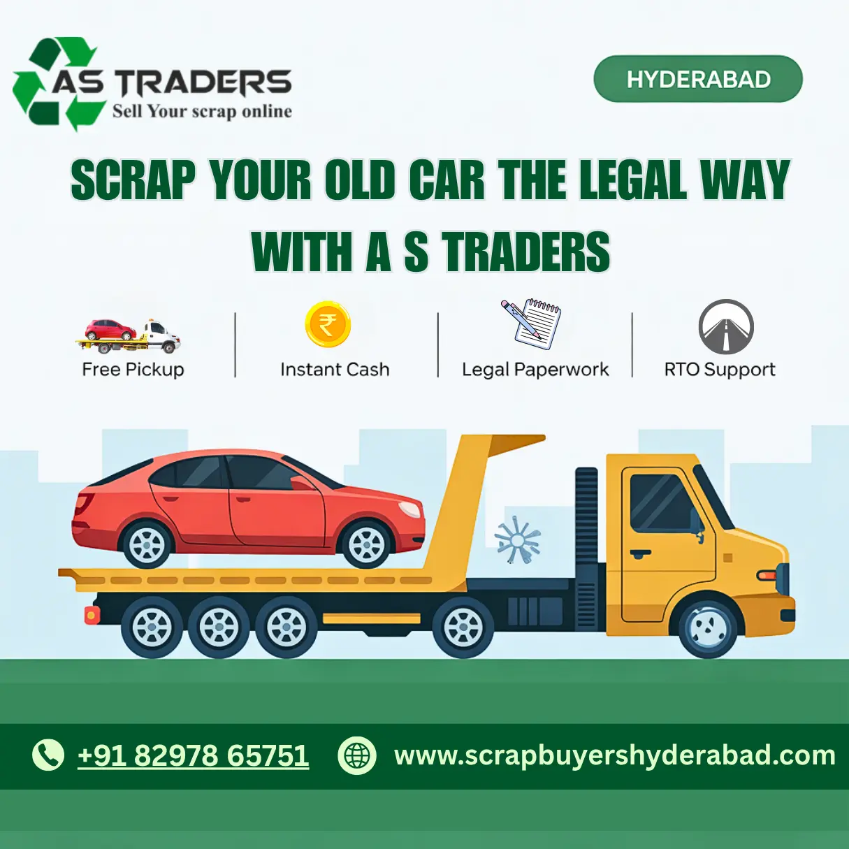 A S Traders Car Scrap Service Hyderabad - Legal Fast Pickup