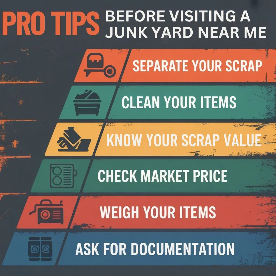 Tips before visiting a junk yard near me – how to separate, clean, weigh and value your scrap properly
